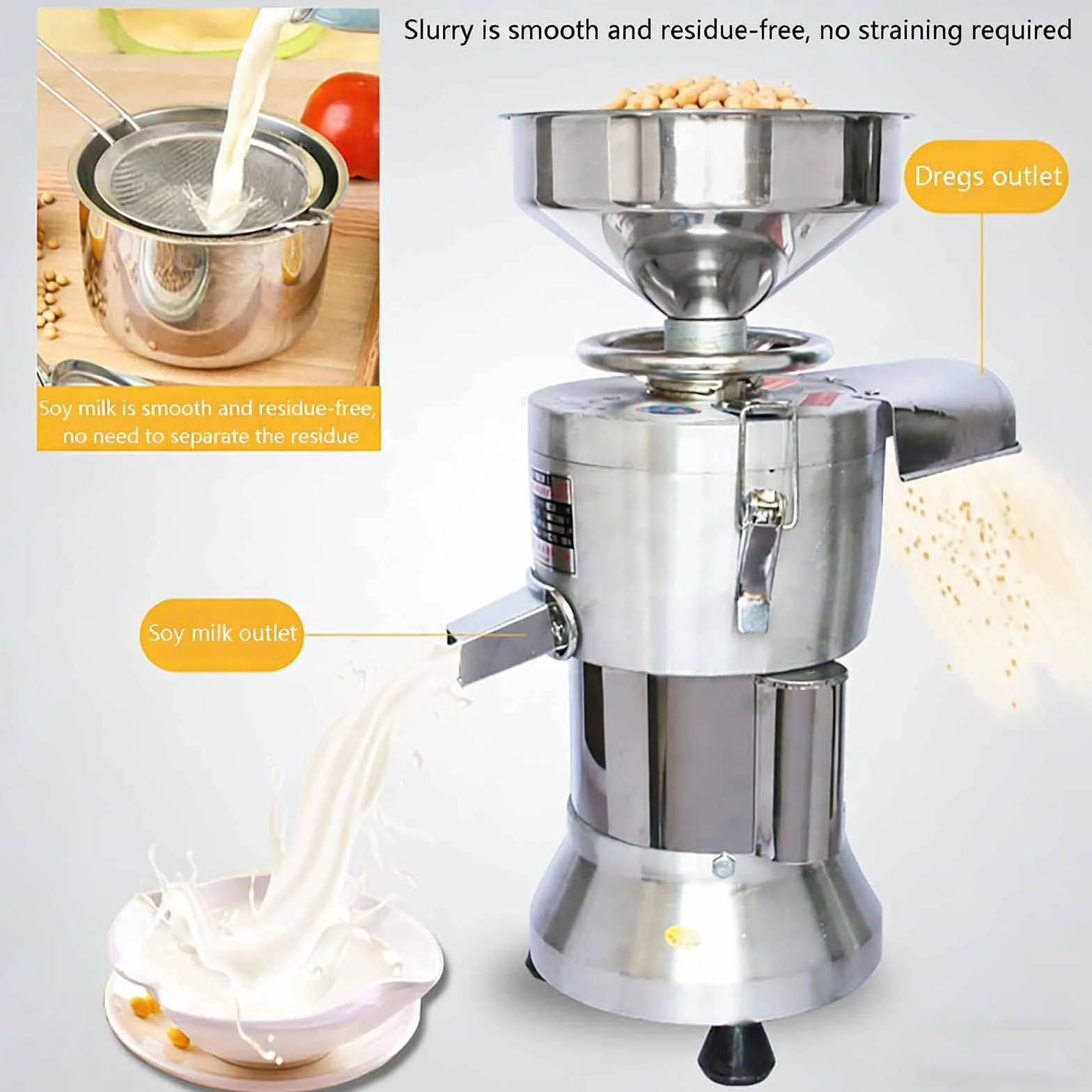Komercyjna maszyna do produkcji mleka sojowego, automatyczna maszyna do produkcji mleka sojowego, elektryczny młynek do ziarna do mleka sojowego w kuchni, suszona fasola, tofu 25KG/H