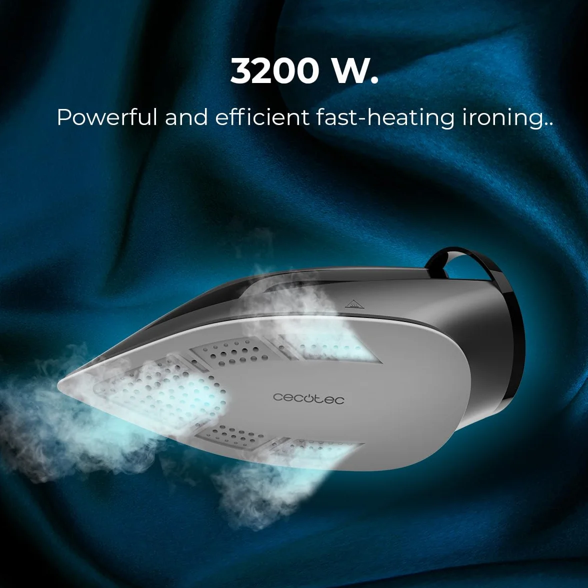 Cecotec Żelazko generator pary IronHero 3200. 3200 W, ciśnienie pompy 8 bar, mocna para 150 g/min, uderzenie pary 420 g/min, ceramiczna podeszwa Turbo Slide, system zapobiegający kapaniu