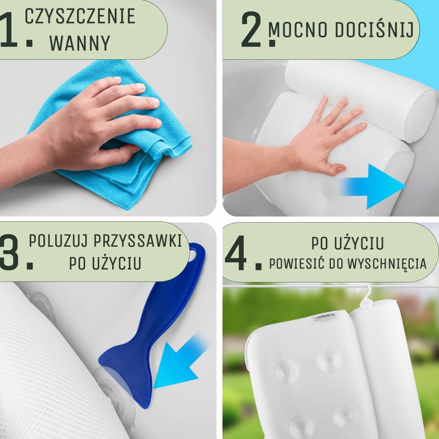 SilverRack Poduszka łazienkowa premium (biała) - [Zwycięzca testu] poduszka pod szyję do wanny z przyssawkami jako akcesoria kąpielowe - poduszka do wanny, aby się zrelaksować i czuć się dobrze