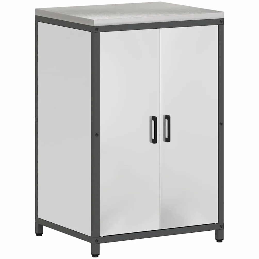 HATTEM zestaw do przechowywania kuchennego, 3 sztuki, srebrny | Stal ocynkowana, 4-drzwiowa, 6 półek, 90 x 50 x 92 cm, 60 x 50 x 92 cm