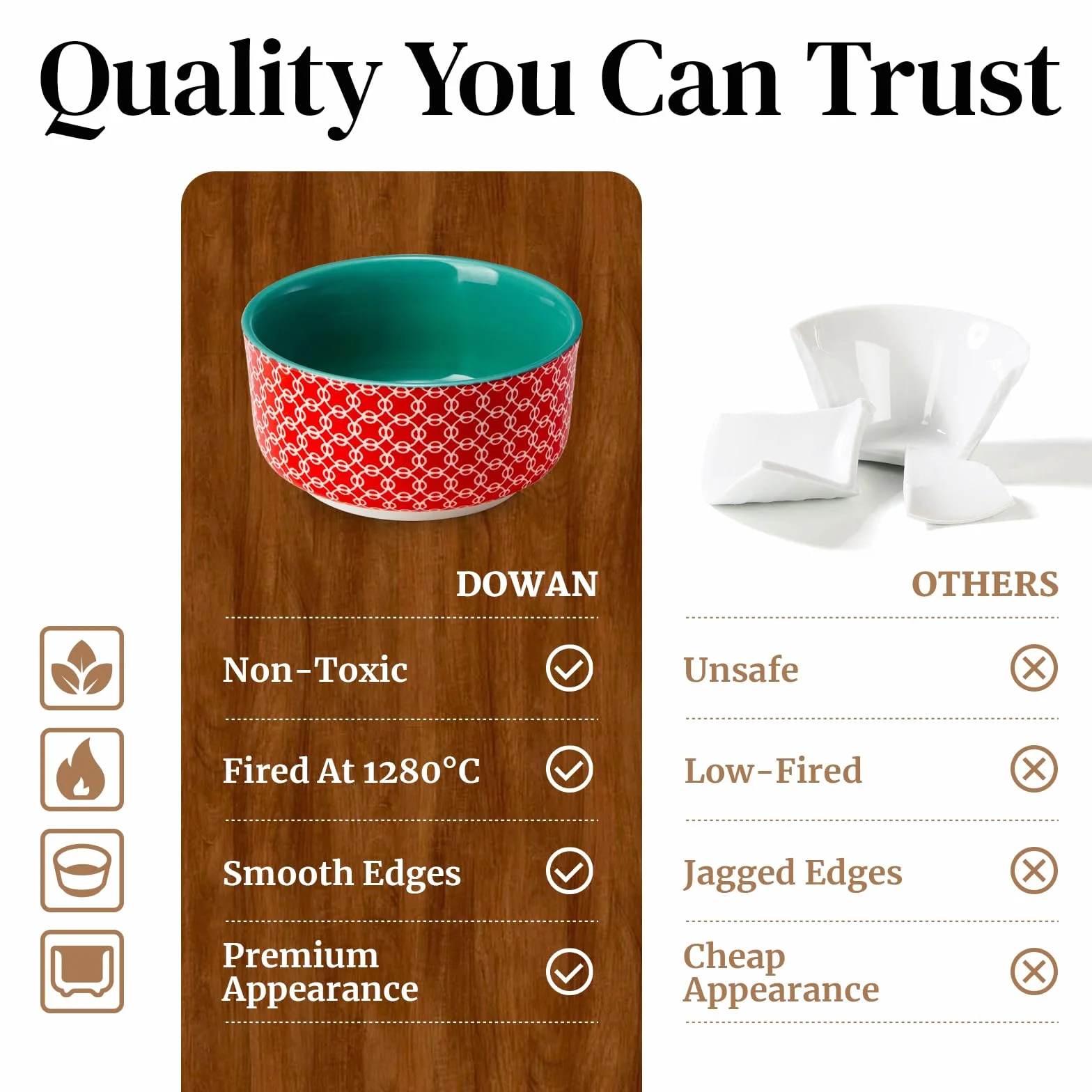 DOWAN Creme Brulee 6-częściowy zestaw miseczek do sufletu, 120 ml, porcelanowe foremki do sufletów, małe naczynie do zapiekanek, miski Ragout Fin, nadają się do kuchenki mikrofalowej, Airfryera i