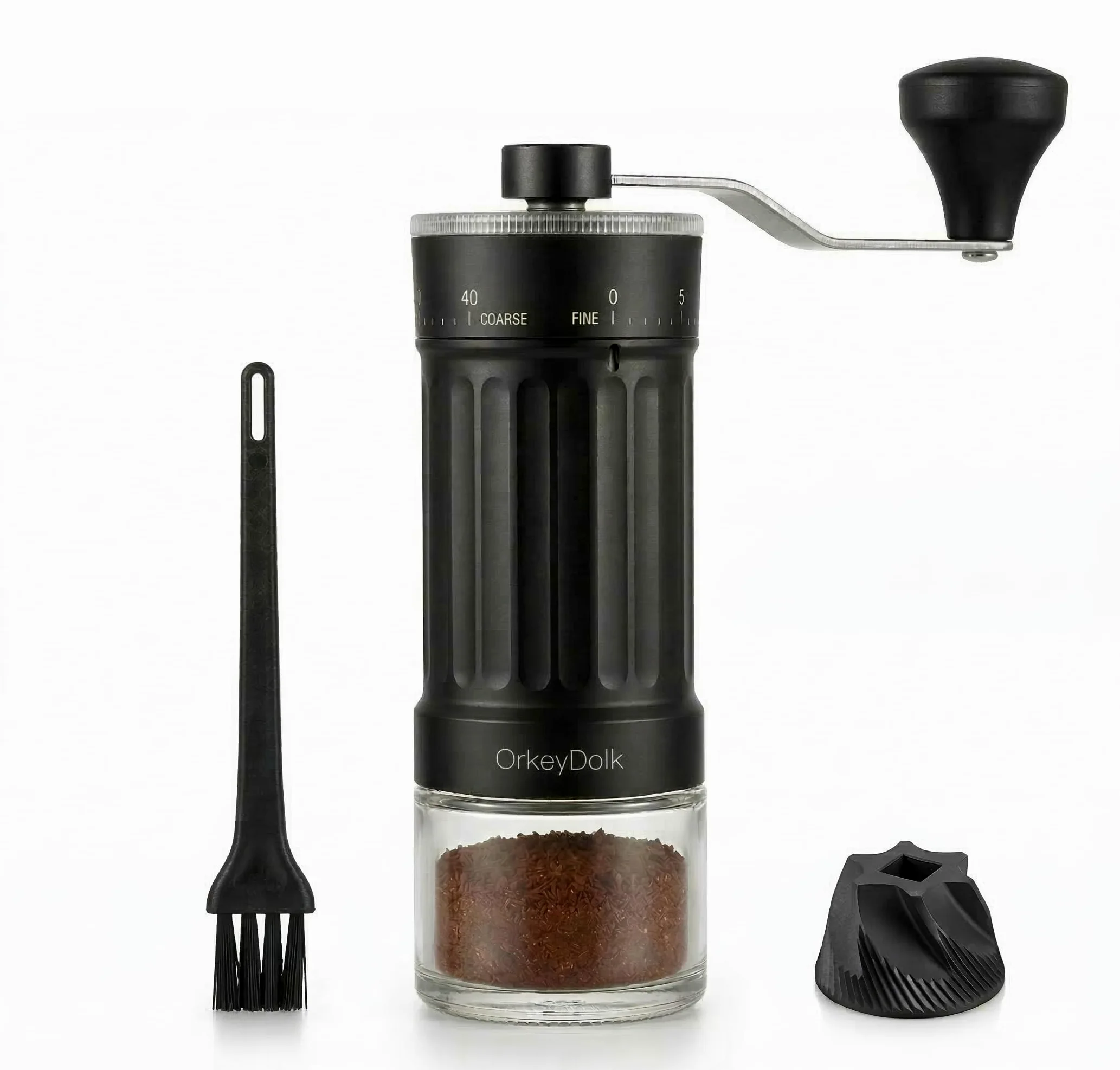 Ręczny młynek do kawy zewnętrzny regulowany z precyzyjnym ceramicznym mechanizmem stożkowym, 40-stopniowa regulacja, odpowiedni do aeropress, Pour Over i Moka