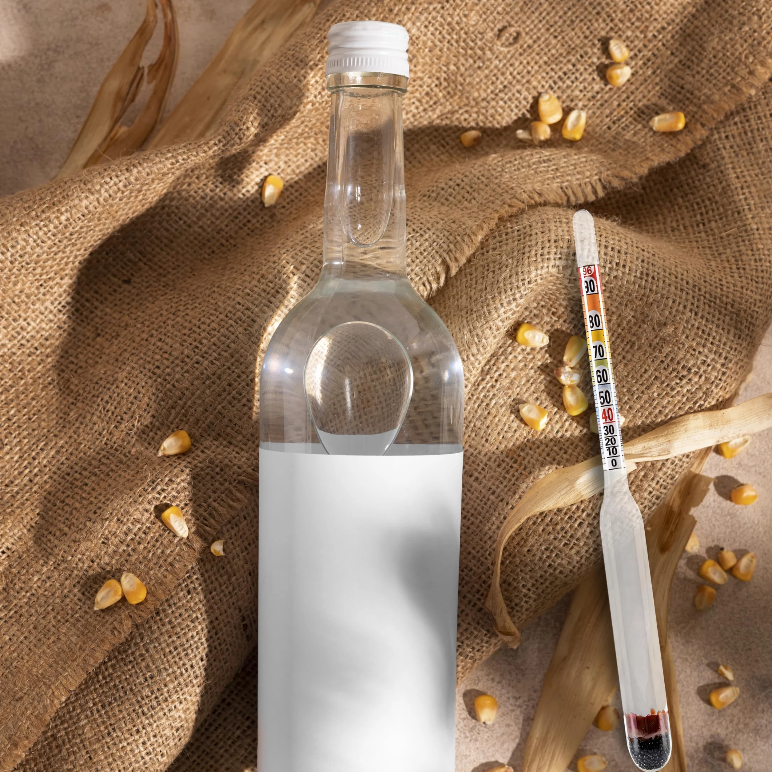 Retoo Alkoholomierz do wina, piwa, areometru, alkoholomierz, nadaje się do wszystkich napojów spirytusowych lub destylatów, pomiar 0-96%, zawartość alkoholu, wysokość 13,5 cm, średnica 1,5 cm