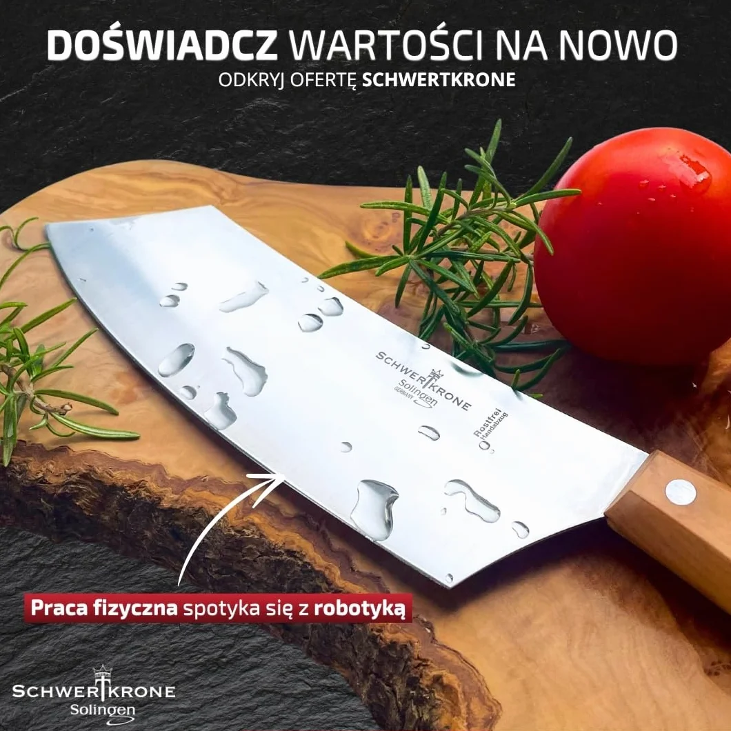 Schwertkrone Solingen Premium Santoku nóż szefa kuchni, ostrze 15 cm, uchwyt z drewna oliwkowego, idealny do mięsa i warzyw – nóż Santoku