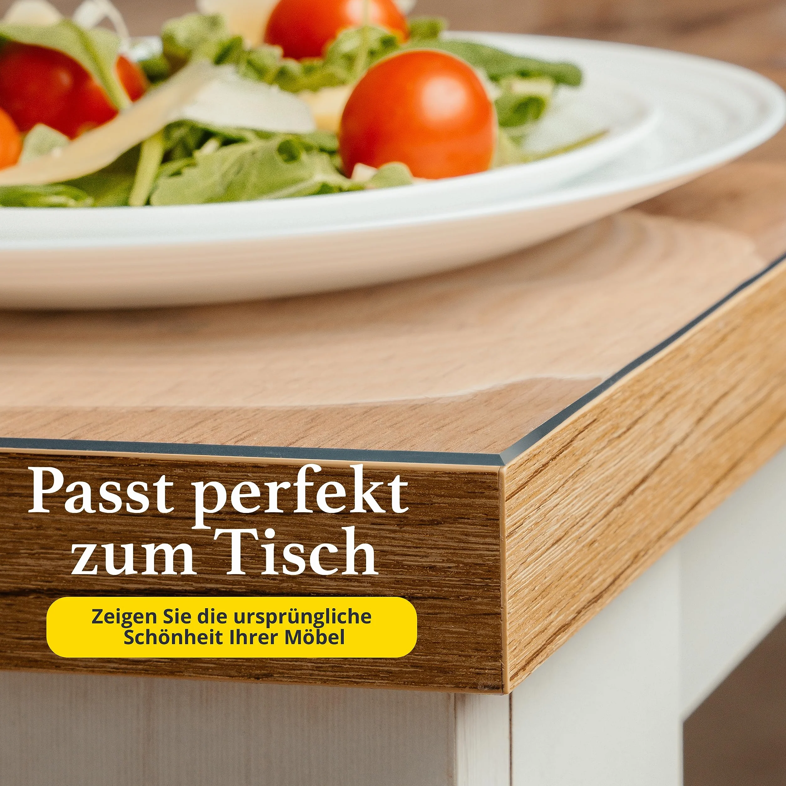 SCHMIEDWERK Przezroczysta ochrona stołu, na wymiar 2 mm, z przyjemną krawędzią – krystalicznie czysta folia ochronna na meble – folia ochronna na stół – wyprodukowano w Niemczech – mata ochronna na