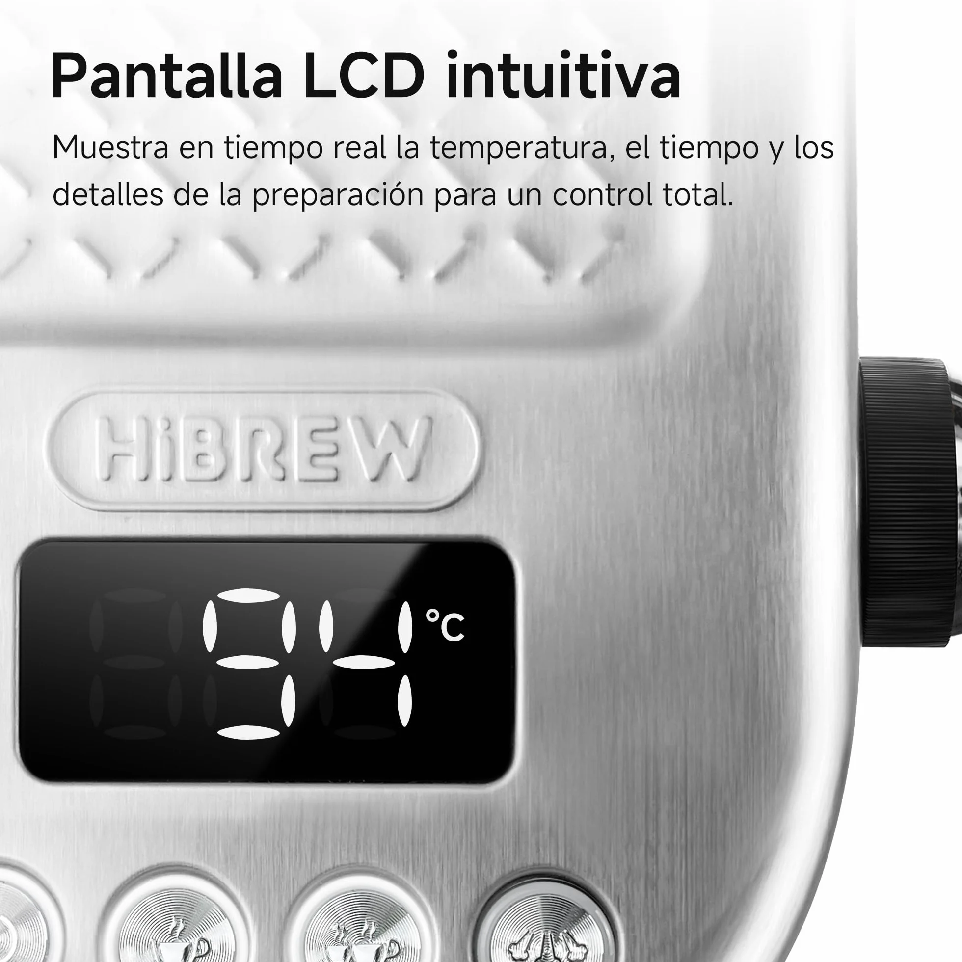 HIBREW Programowalny ekspres do espresso, H10B, szczotkowana stal nierdzewna, regulowana temperatura i objętość filiżanki, oczyszczacz parowy do spieniania mleka