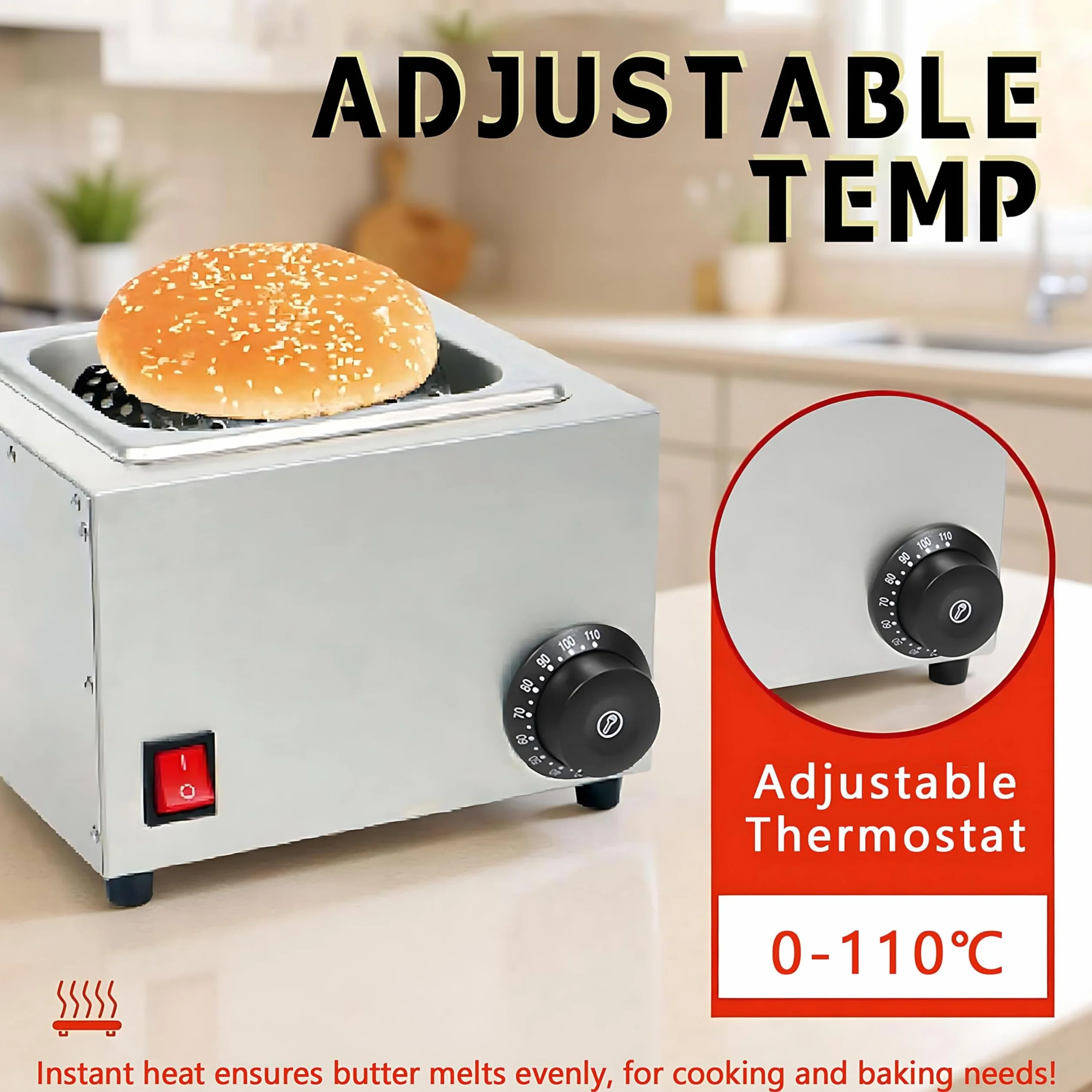 Elektryczny rozsiewacz masła z regulacją temperatury do użytku domowego i komercyjnego