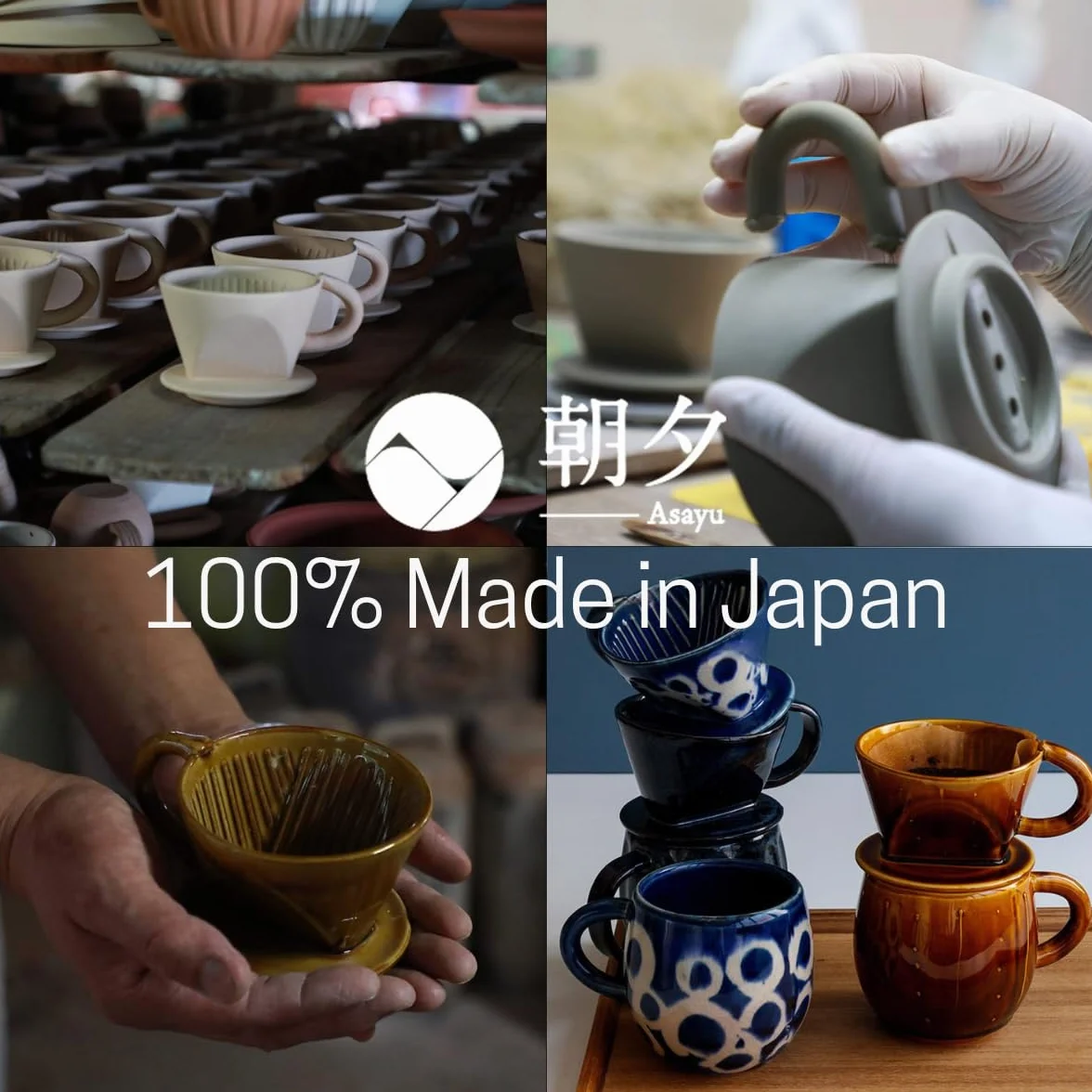 Asayu Made in Japan pojemnik na kadzidełka zen, na patyczki z łapaczem popiołu, 10 cm (3,9 cala), czarny i złoty, japoński ceramiczny łapacz popiołu i mosiężny palnik na kadzidełka - Zen czarne złoto