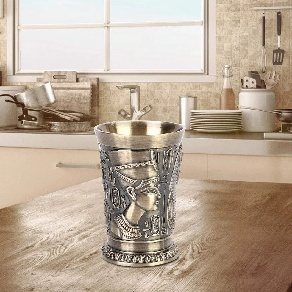 Nikou Kubek do wina vintage metalowy kieliszek zielony