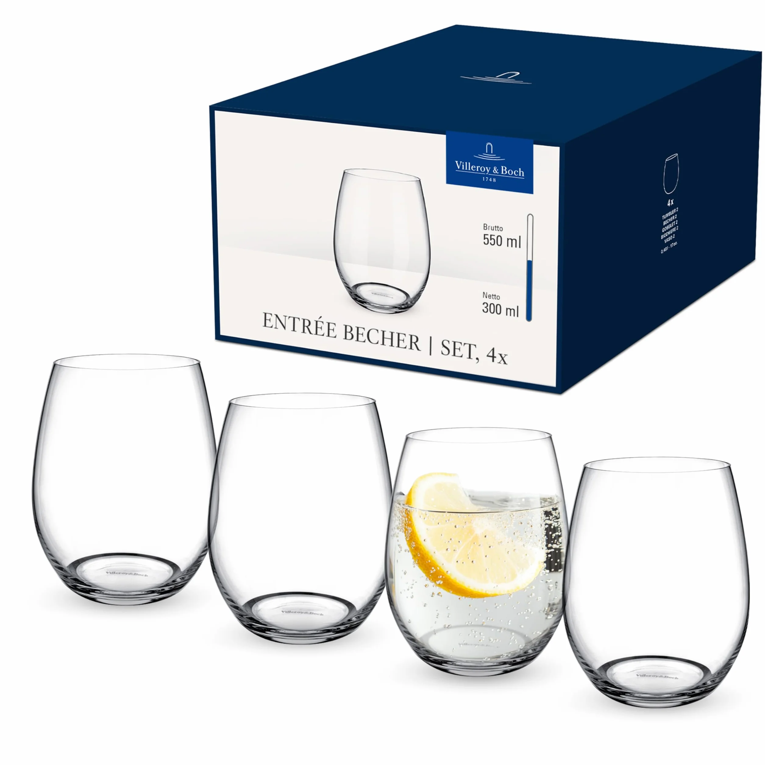 Villeroy & Boch Entrée Szklanka do wody kryształowa 480 mm przezroczysta