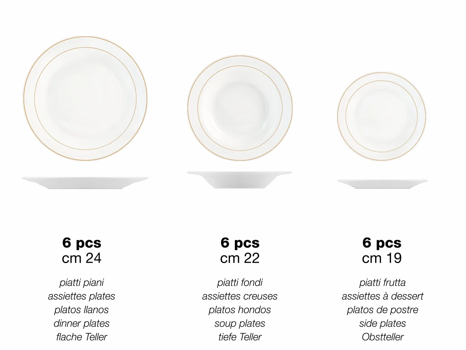 Home 9302700 Serwis stołowy Montpellier, Porcelana, 18-częściowy, Porcelana, biała