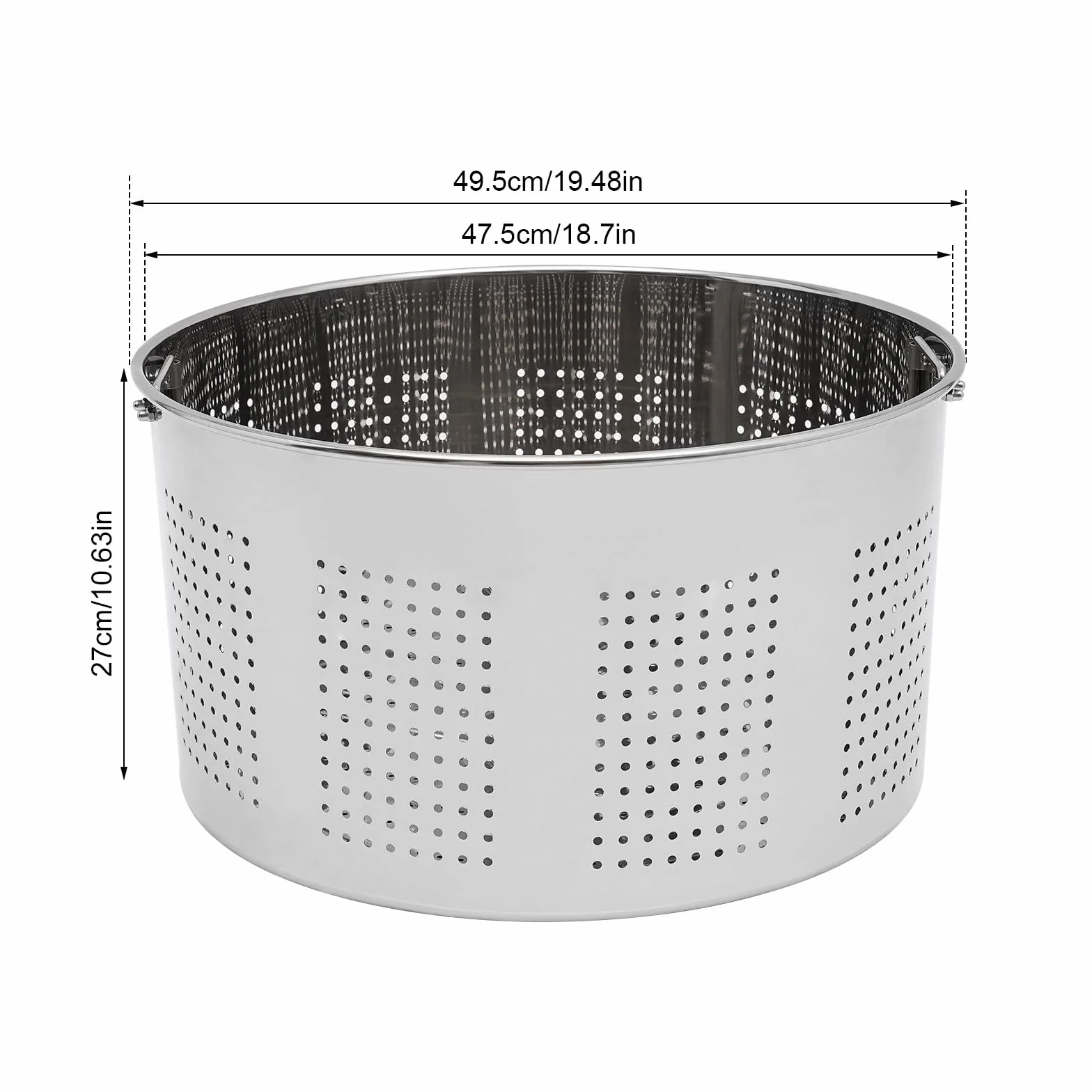 Garnek do gotowania 50 cm, 50 l, ze stali nierdzewnej, z pokrywką i koszem 40 l, 2-warstwowy garnek ze stali nierdzewnej do kuchenek gazowych, elektrycznych, indukcyjnych
