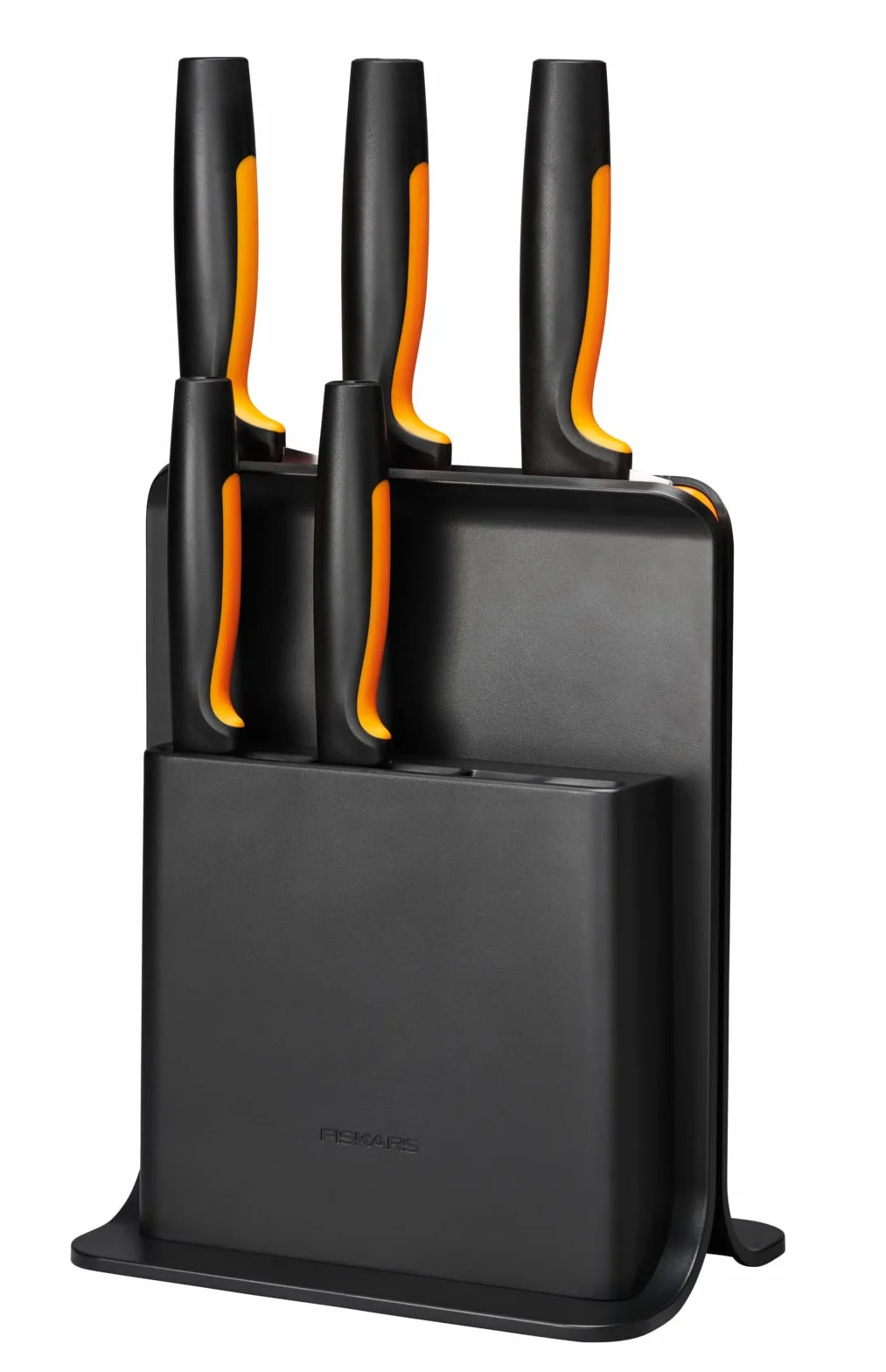 Fiskars Blok 5 noży,Functional Form,nóż do warzyw i Santoku, nóż do chleba,Czarny,1057554