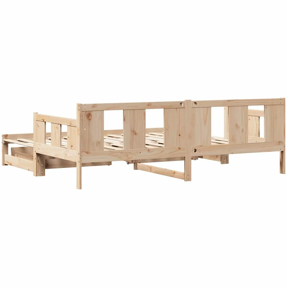 vidaXL Sofa rozsuwana z szufladami, bez materaca, 90x190 cm