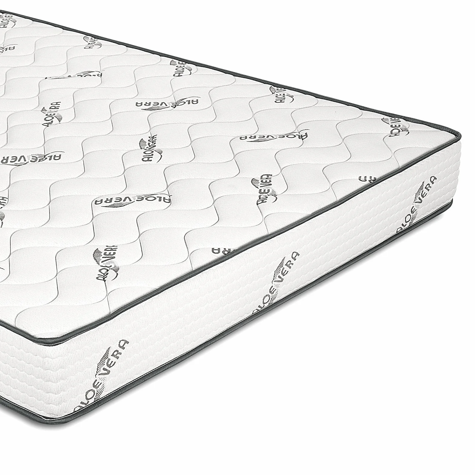 EVERGREENWEB Podstawa łóżka 160 x 190 cm + materac ALOE VERA o wysokości 20 cm + 2 poduszki z pianki z pamięcią kształtu, ortopedyczne, antybakteryjne, hipoalergiczne, tapicerskie z efektem masażu