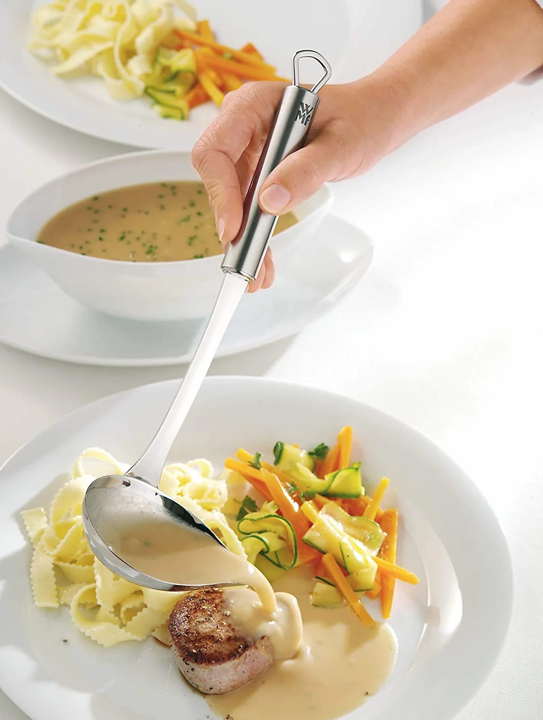 WMF Chochla 28 cm Profi Plus Cromargan stal nierdzewna, silikon, częściowo matowa