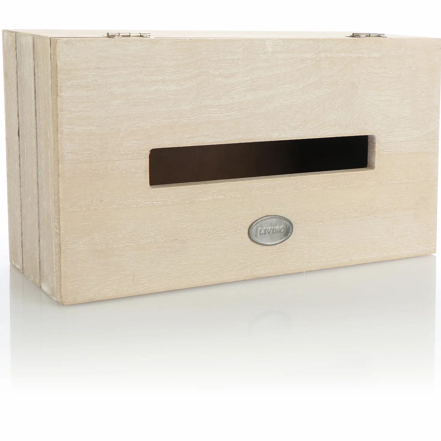 COM-FOUR drewniane pudelko na chusteczki kosmetyczne z pokrywka na zawiasach 25x13.5x9cm