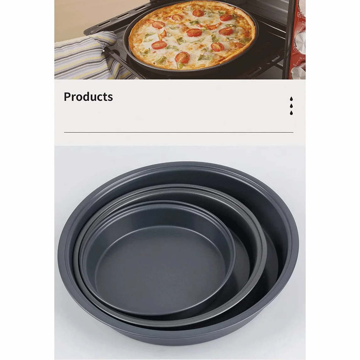 Zestaw patelni do pieczenia ciast Formy do pieczenia Formy do pieczenia ciast Nieprzywierająca blacha do pieczenia ciast Luźna podstawa Okrągły kształt Taca Narzędzia kuchenne (Rozmiar: średni) (L)
