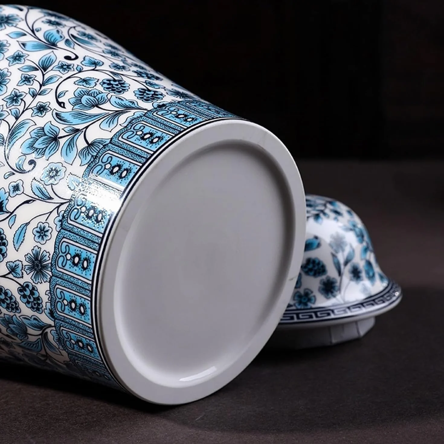 Słoik imbirowy niebieska i biała ceramiczna herbata domowe ozdoby przechowywanie słoik na herbatę chiński styl (zielony)