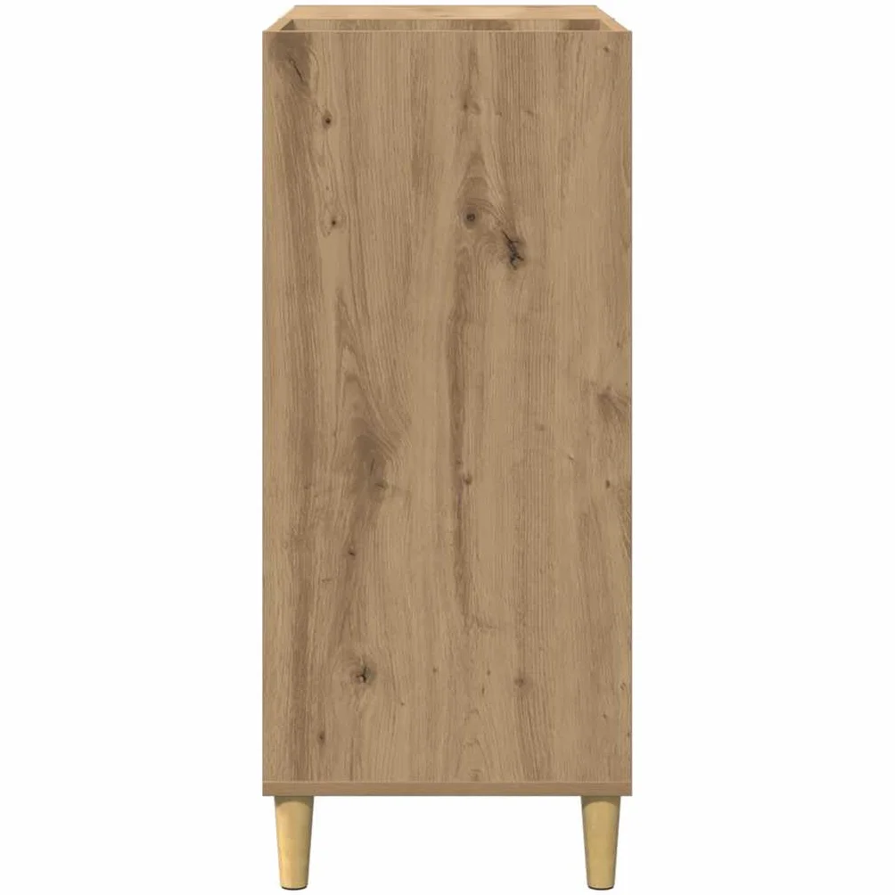 Szafa panelowa, dąb Artisan, 84,5 x 38 x 89 cm, z materiału drewnopochodnego, szafka do przechowywania 200 płyt winylowych LP, ze stabilną płytą górną i drewnianymi nogami