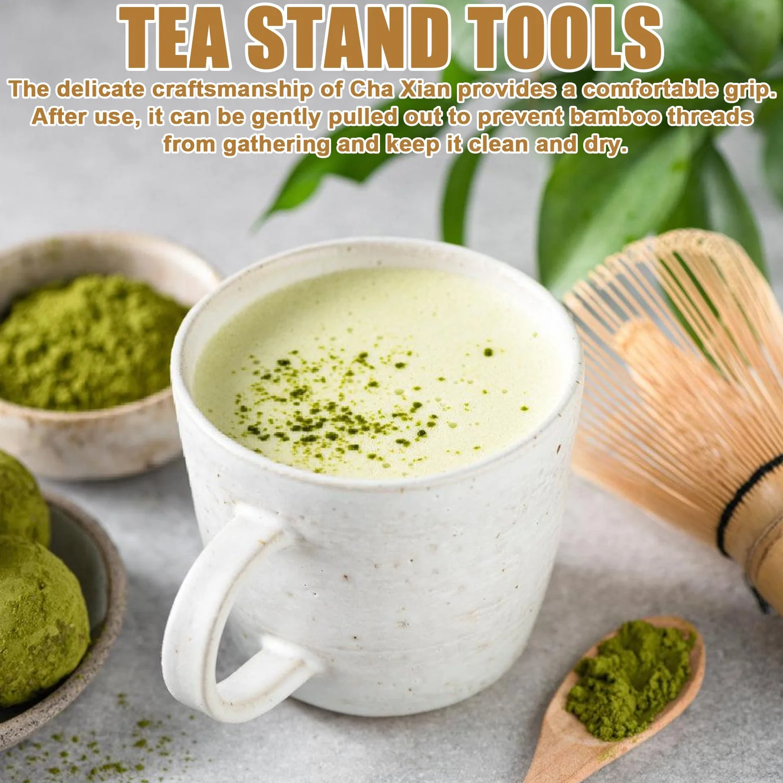 Ceramiczny zestaw matcha (miotła, miska z wylewką, trzepaczka i łopata)