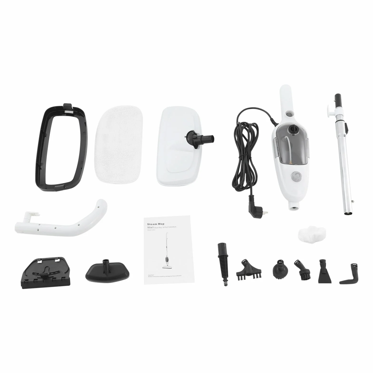 Ręczny odkurzacz parowy 1300 W Steam Cleaner do podłogi, okien, kuchni | Myjka parowa z parą 100°C, zbiornik na wodę o pojemności 450 ml i wszechstronne akcesoria do łazienki, podłogi i tapicerki