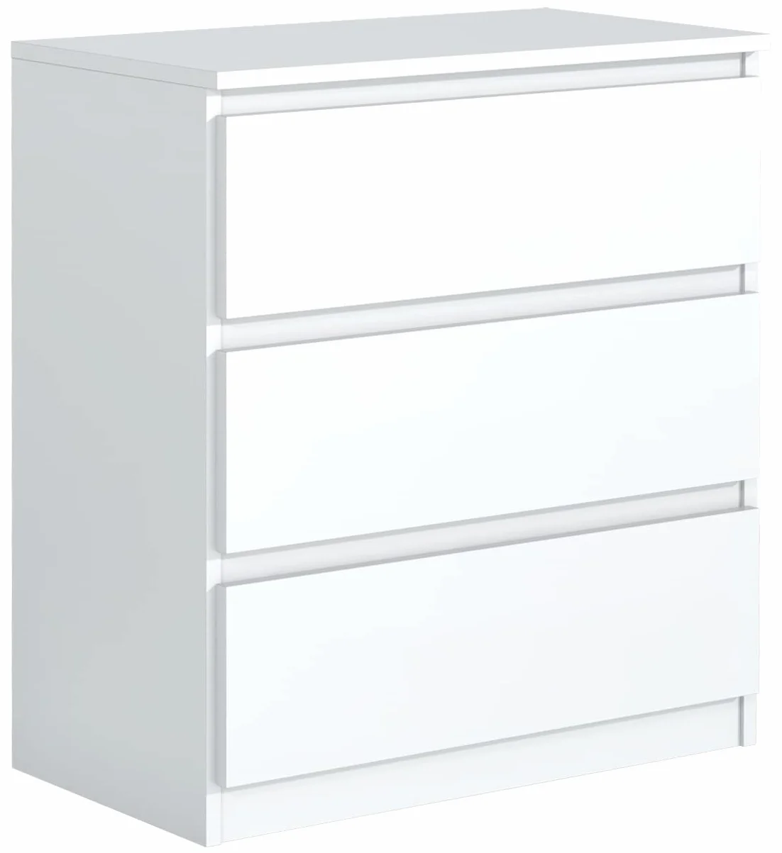 meble masztalerz Komoda Biała 70 cm Matowa z 3 szufladami - 70x78,5x39 cm - Komoda do salonu, sypialni - Szafka z szufladami - Komoda z szufladami