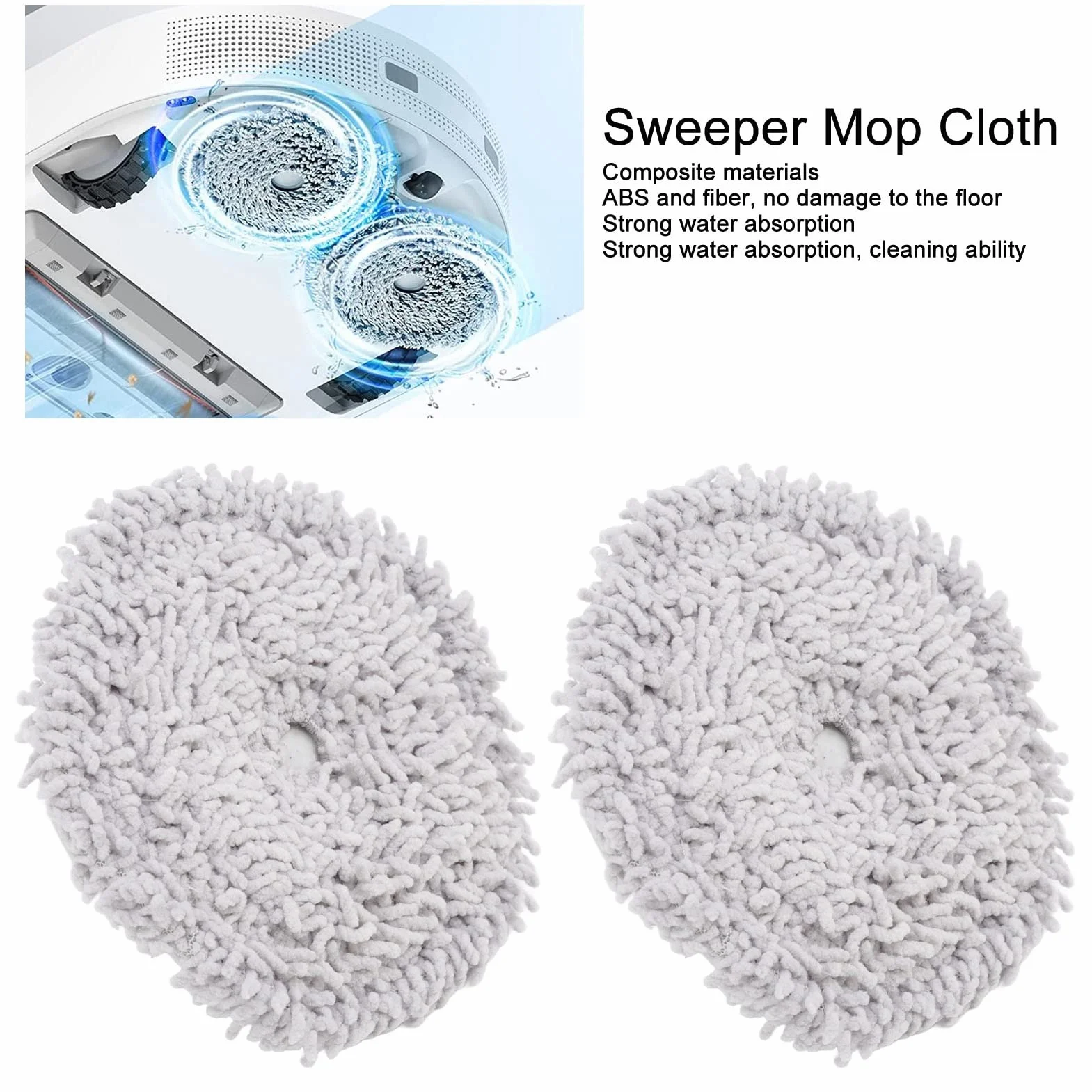 Zamiatarka do Mopa, 2 szt. Środek do Czyszczenia Twardych Podłóg Zasilany Obrotowy Mop Zamiatarka Nakładki na Mop Wspornik wymień na W10 W10 PRO