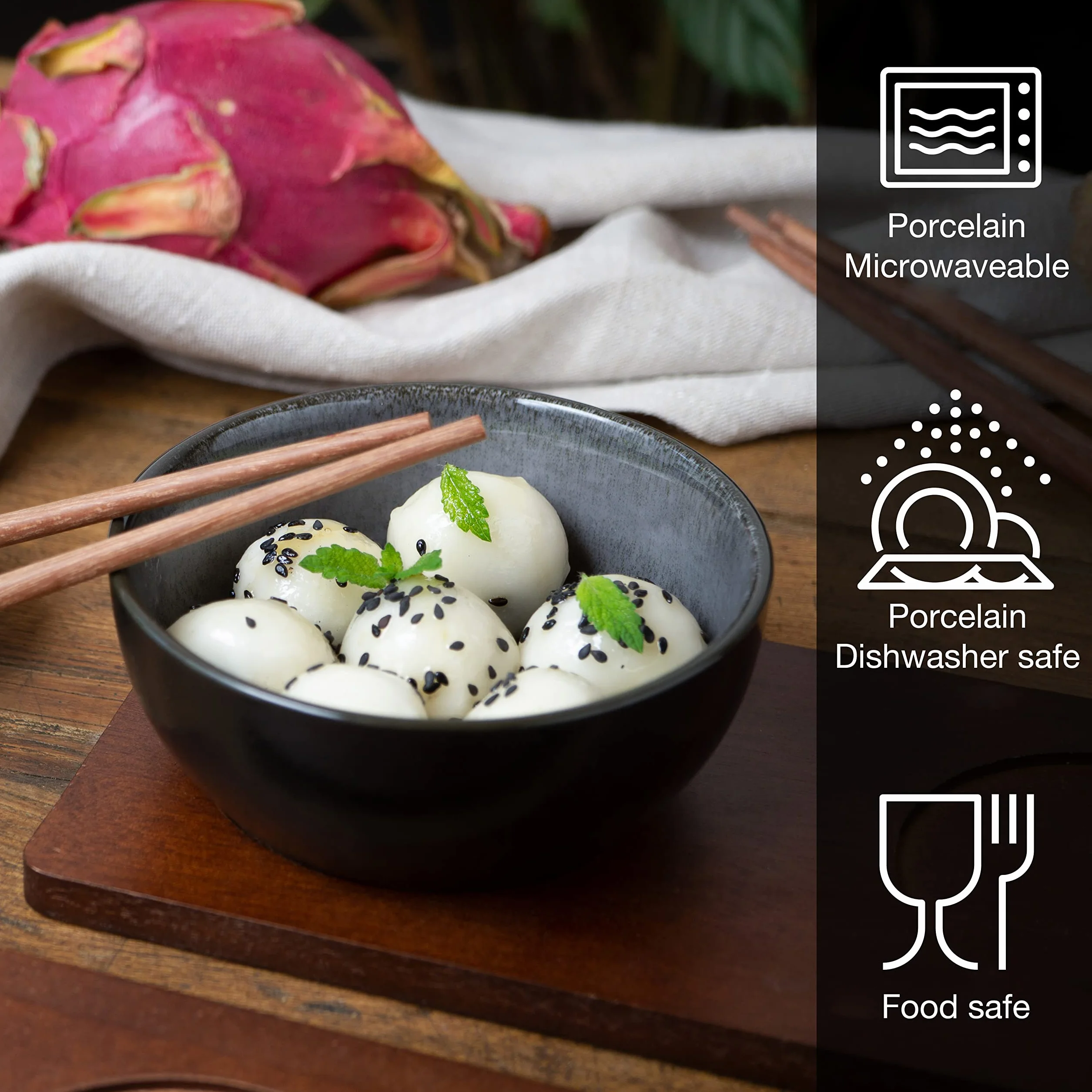Moritz & Moritz VIDA 4x Miso zestaw misek 12 cm Ø - japoński ceramiczny zestaw naczyń do zupy miso, dipów i przekąsek