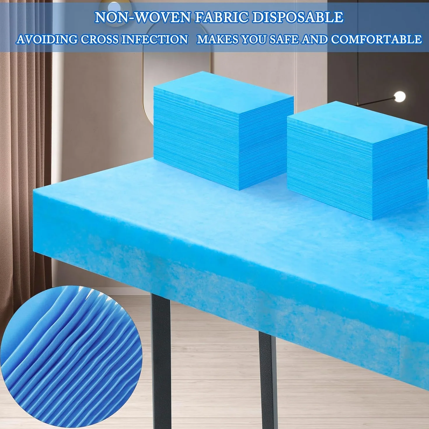 NEWFUN Jednorazowe prześcieradło, 100 sztuk jednorazowe prześcieradło do masażu, włóknina do masażu, 80 x 180 cm, nadaje się do salonów kosmetycznych, spa, masażu, hotelu, kosmetyczki