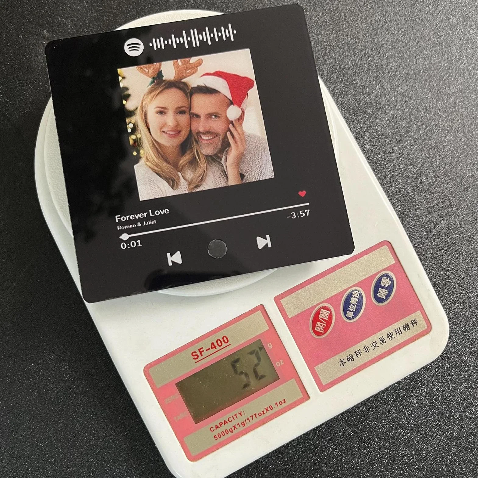 Music Refrigerator Magnets, Acrylic Song Plate, Decorative Handmade Magnetic Photo Plate Keepsake 3.94×3.94in for Metal Door Home or Dorm Room Use, Black