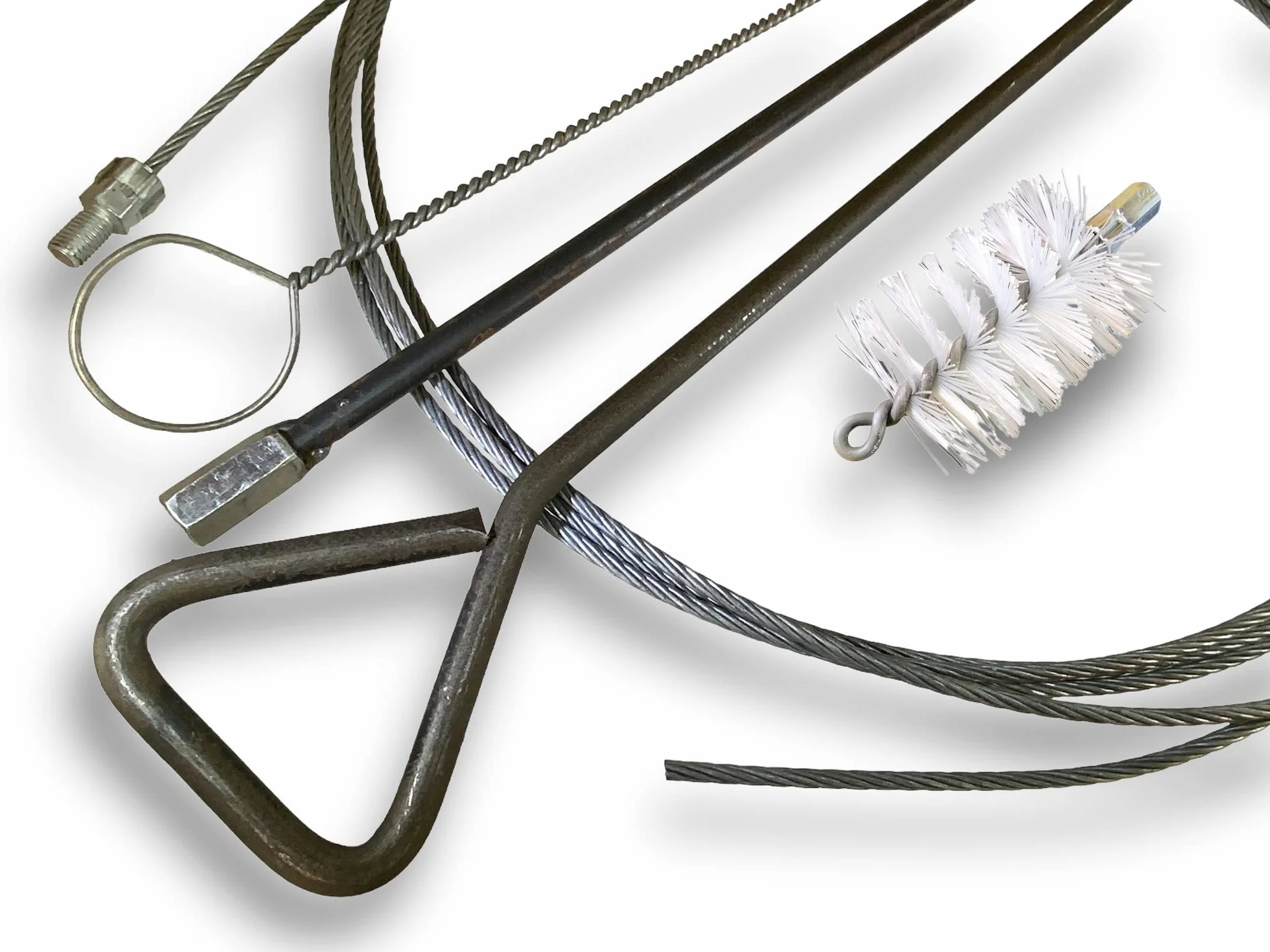 Zestaw szczotek do rur PRO NYLON Ø 75 mm | 1 drążek sztywny 100 cm + przedłużacz 100 cm + 1 elastyczny pręt 80 cm + 1 fretka kablowa 7 metrów | Złączka M12*175 | Szczotka do czyszczenia rur | Kibros 41SCN75TF