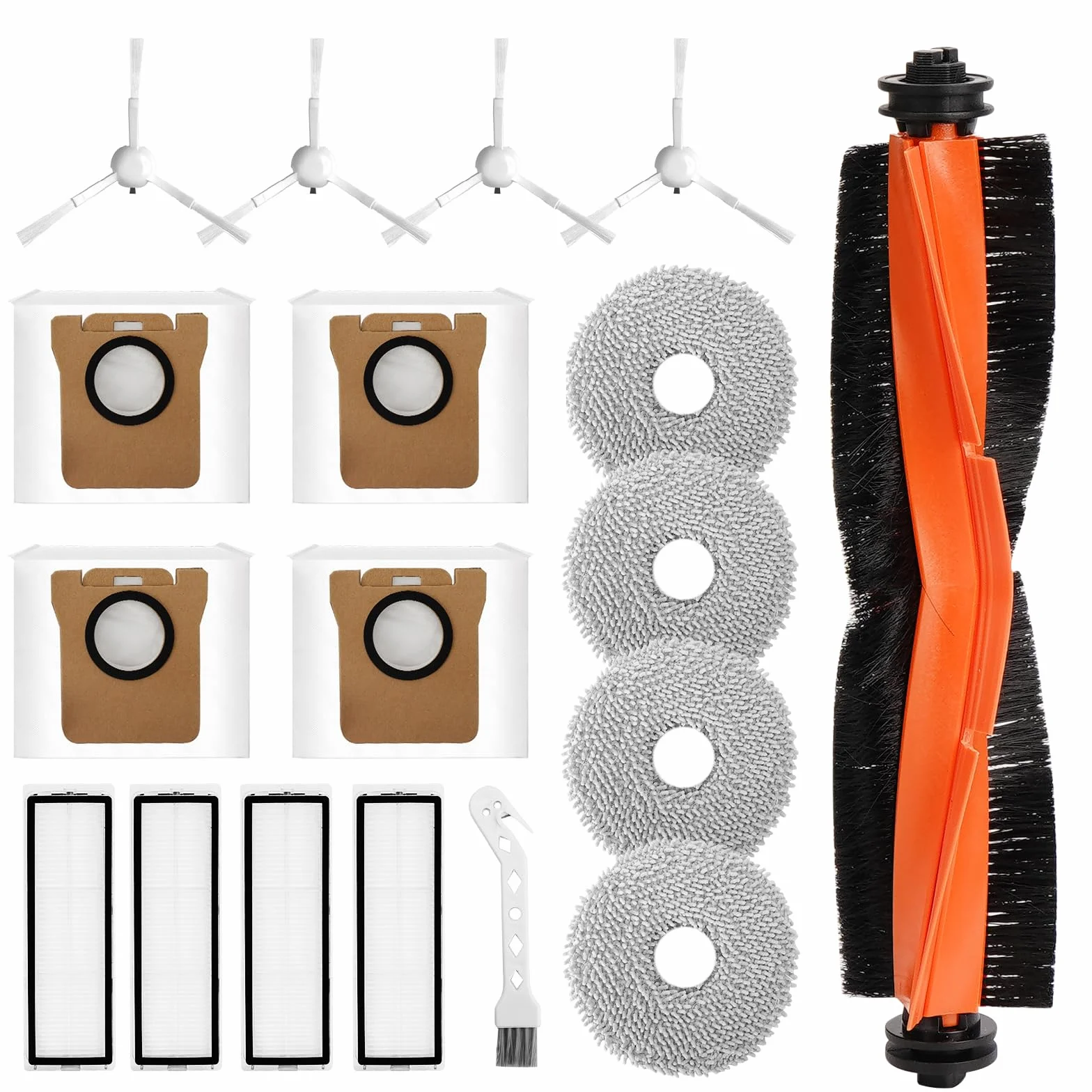 Zestaw akcesoriów kompatybilny z Xiaomi X20+ Robot Vacuum, 1 x szczotka główna 4 szczotki boczne 4 filtr HEPA 4 mop kompatybilny z Xiaomi X20 akcesoria zamienne do odkurzacza