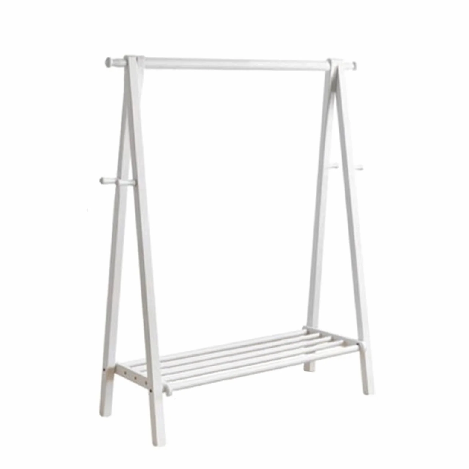 Drewniany wieszak na ubrania nowoczesny minimalistyczny otwarty stojak na ubrania 120 cm wiszący wieszak na ubrania do domu biura przedpokoju sypialni - stylowe i funkcjonalne rozwiązanie do
