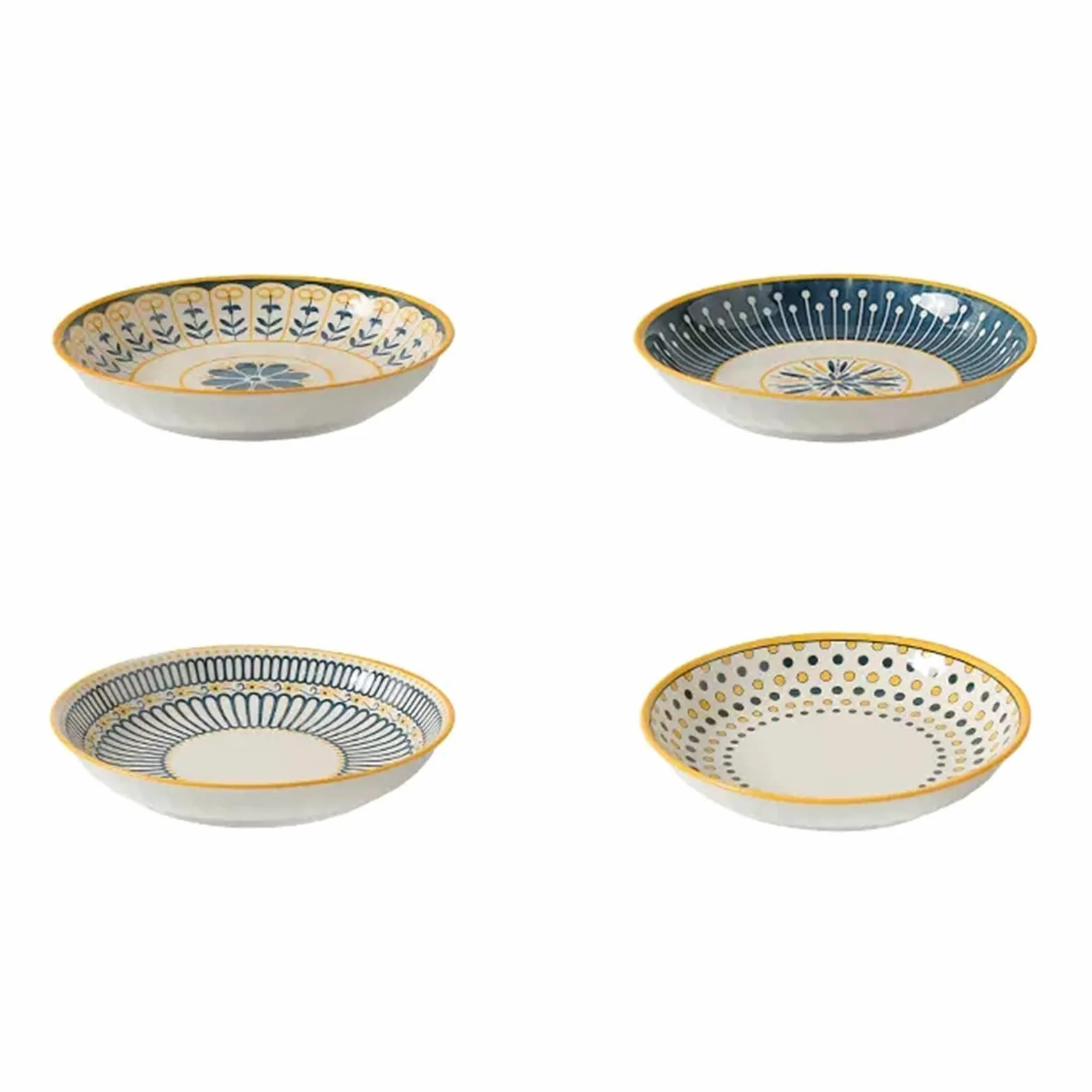 Talerze Obiadowe Płyta ceramiczna domowa Talerz do jadalni w kuchni Okrągłe sztućce Vintage obiadowy deserowy Prosty płaski talerz Pojedynczy zestaw czterech sztuk