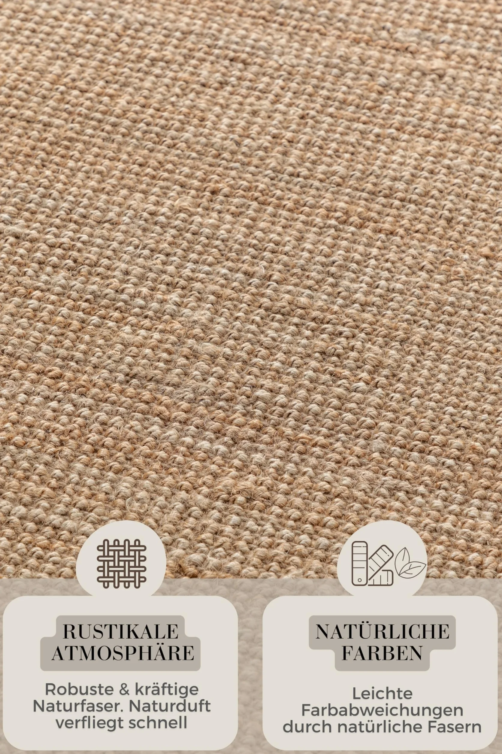 Hanse Home Dywan jutowy – naturalny dywan do salonu, w 100% z juty – ręcznie tkany i naturalny – styl boho, z naturalnych włókien, dywan jutowy do salonu, sypialni, jadalni – naturalny złoty, 80 x 200