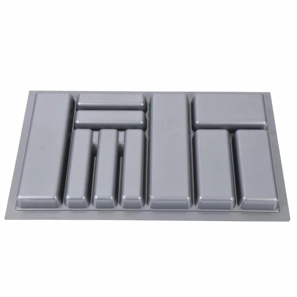 Omabeta 900mm Plastikowa Wkładka do Szuflady na Sztućce Trwałe Noże i Widelce Organizer do Przechowywania do Kuchni w Domu Szary Rozmiar 33,07x18,90x2,17 Cala (Szary)