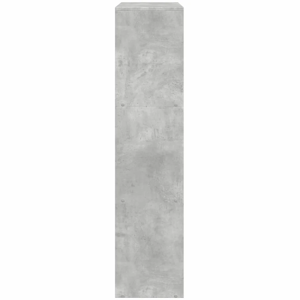 Regał na książki 3 stopnie szary betonowy 137,5 x 29 x 103,5 cm | 9 przegródek na kostkę, materiał drewnopochodny, łatwy w pielęgnacji, może służyć jako ścianka działowa