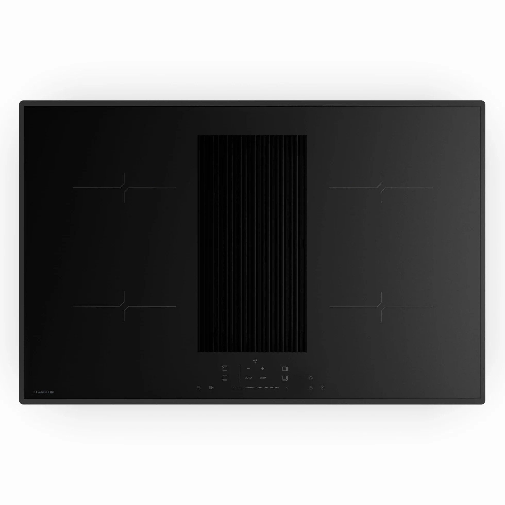 Klarstein Velaire Płyta indukcyjna z wyciągiem - 80cm, 4 strefy, 8400W Boost, Touch-Slider, Timer, blokada dziecięca, wskaźnik ciepła resztkowego, zintegrowana okap, szkło