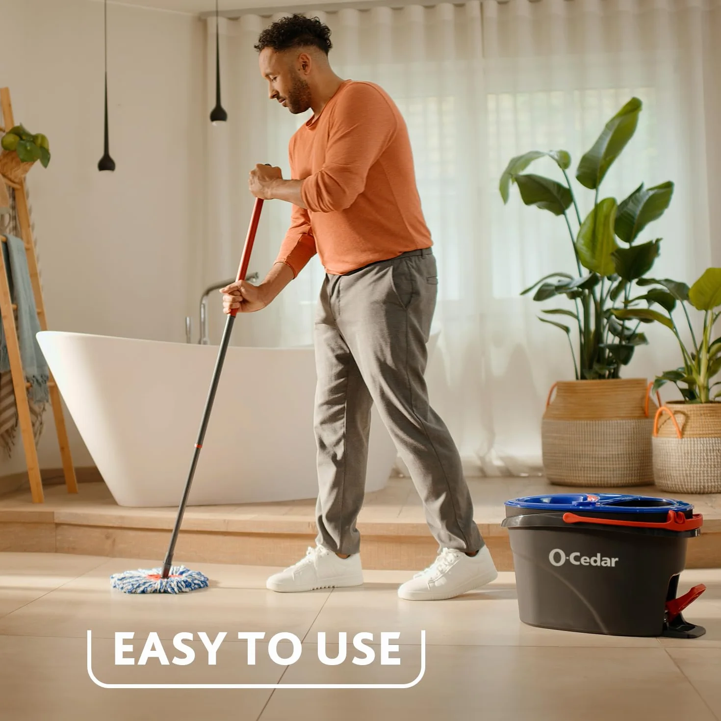 O-Cedar EasyWring RinseClean wkład do mopa obrotowego z mikrofibry, wykładzina podłogowa, niebieski, 1 szt