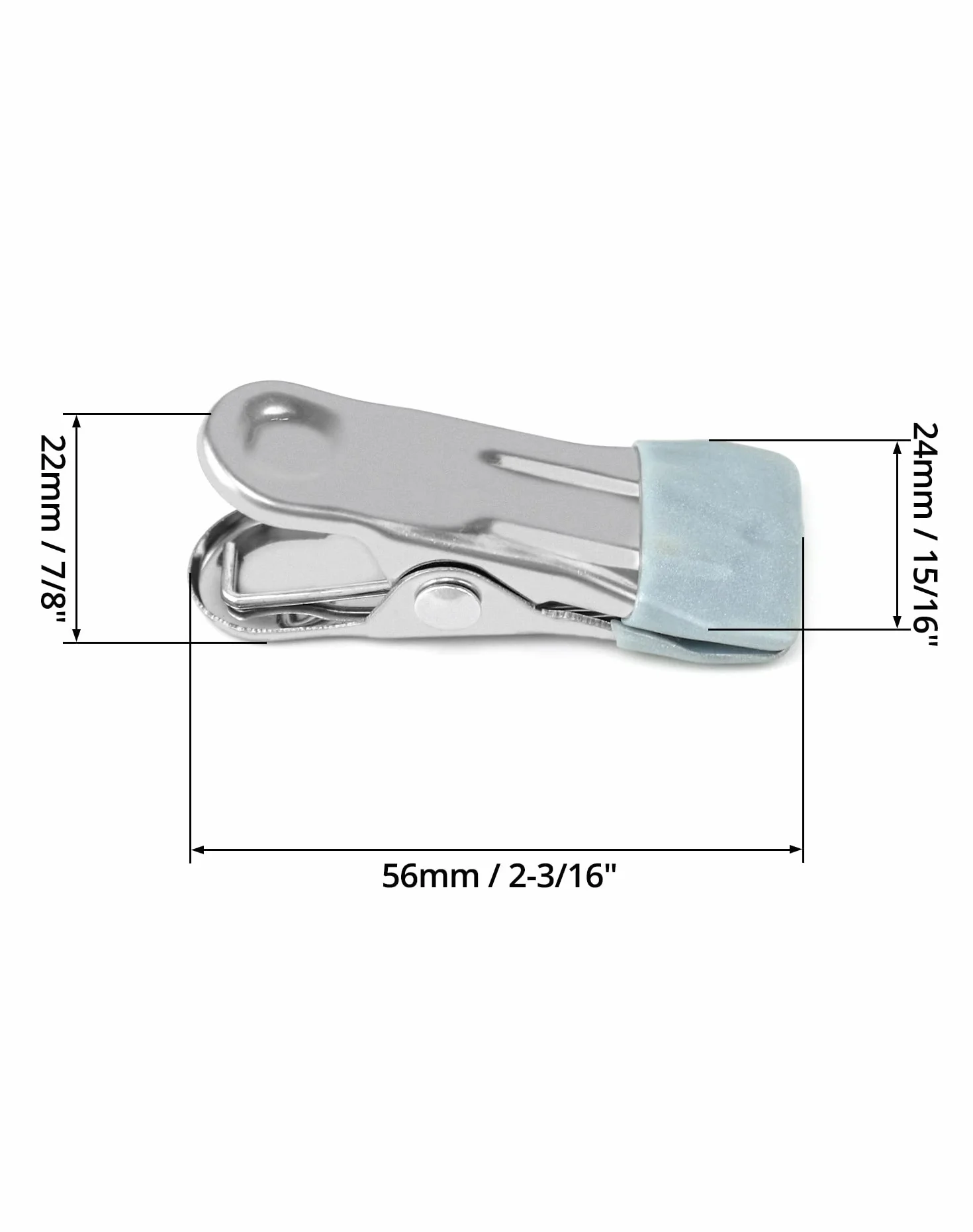 QWORK® 30 szt. Klamerki do bielizny ze stali nierdzewnej bez znaku, antypoślizgowe klipsy do skarpet, butów, ręczników, plombowania żywności, zdjęć (szary)
