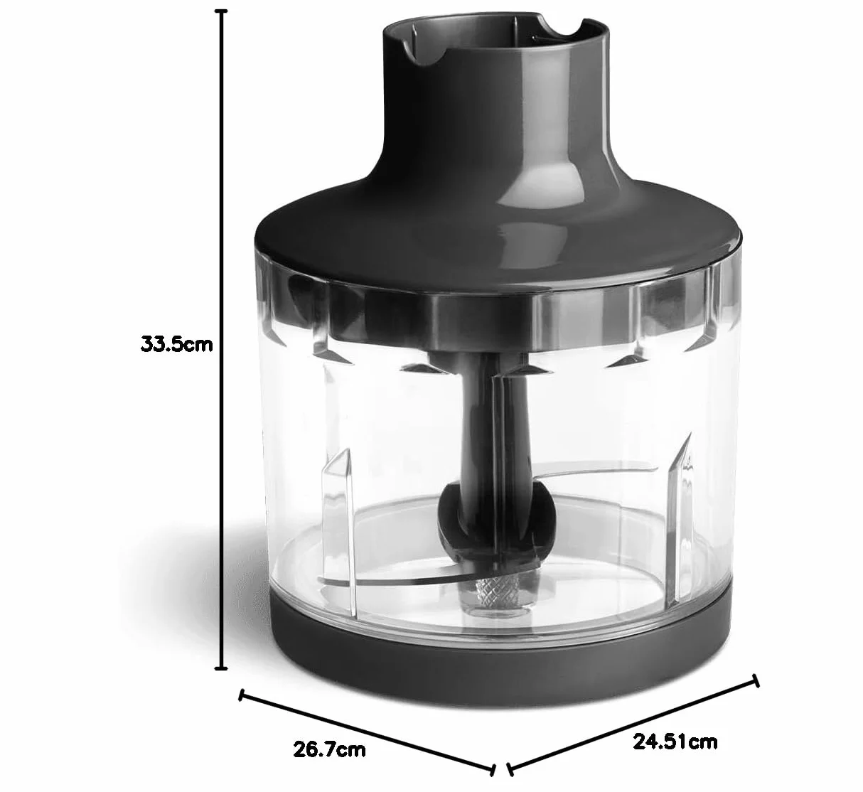 SPRINGLANE Zestaw blendera ręcznego ze stali nierdzewnej Sam 800 W, blender immersyjny z blenderem, pojemnik z pokrywką, rozdrabniacz, trzepaczka, hak do mieszania i ugniatania, torba do