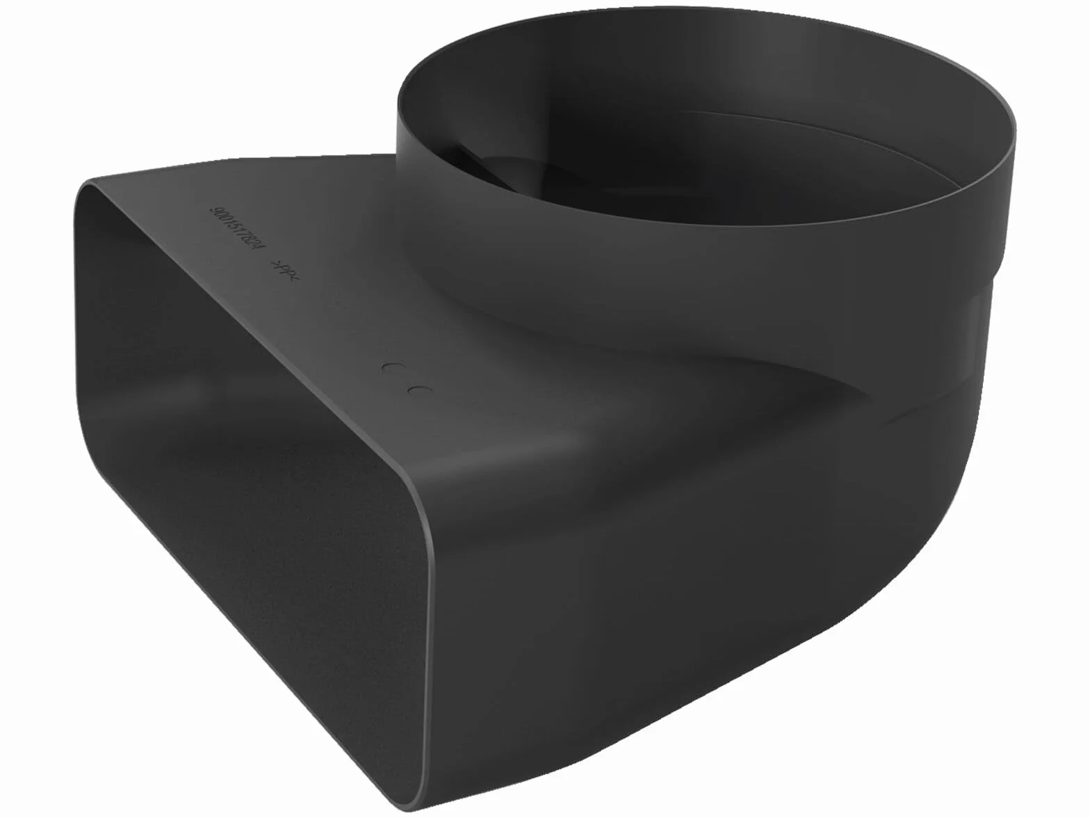 Bosch HEZ9VDSI1 akcesoria do płyt kuchennych z okapem, 90° adapter rurowy okrągły płaski, średnica 15 cm, czarny
