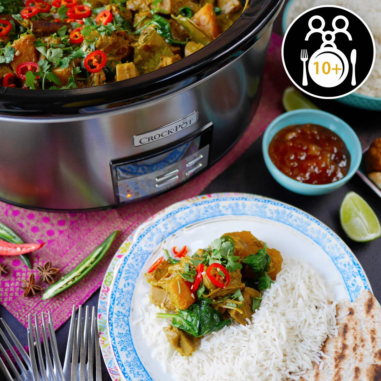Crock-Pot Csc063X Wolnowar, Czarny/Srebrny, 7,5 l