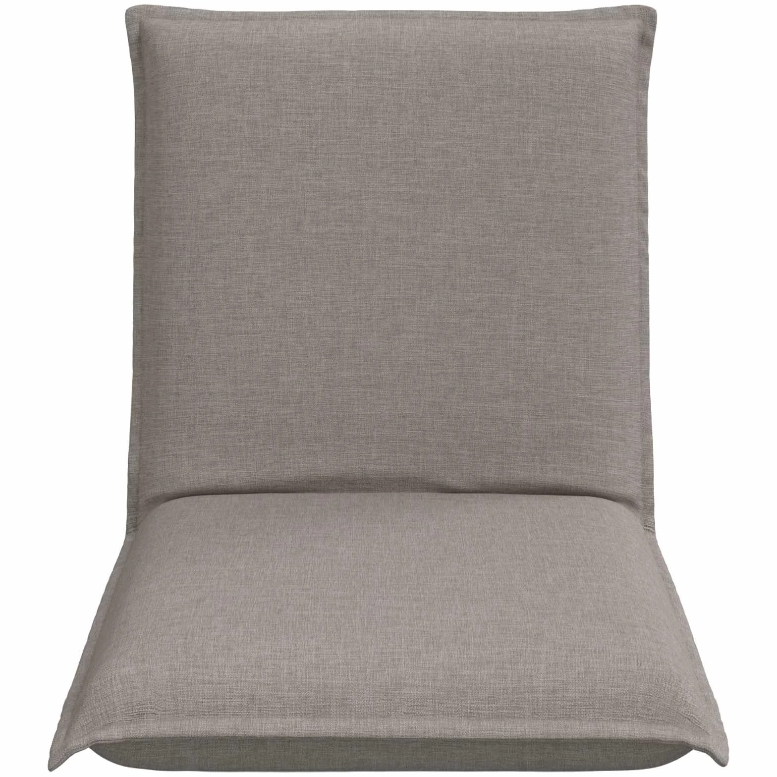 Regulowany fotel na nogi w kolorze szarobrązowym (taupe), 57 x 64 x 59 cm, z oparciem wielopozycyjnym, wyściełany, ergonomiczny, składany, idealny do salonu, sypialni, gier, czytania