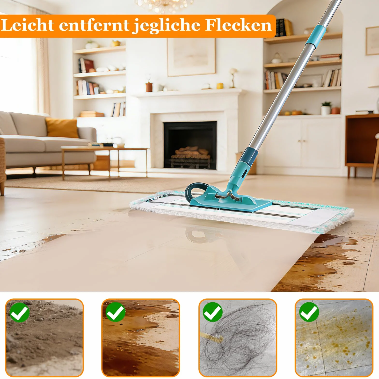 4 sztuki wymiennych nakładek do mopa dla Leifheit Profi XL Cotton Plus/Profi XL Micro Duo. Nakładki z mikrofibry do wszystkich typów podłóg, grubie o dużej chłonności wody.