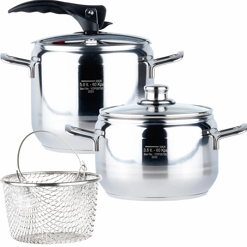 Szybkowar 2 x garnek do gotowania SET PROFI DUO 3,5 + 5 l