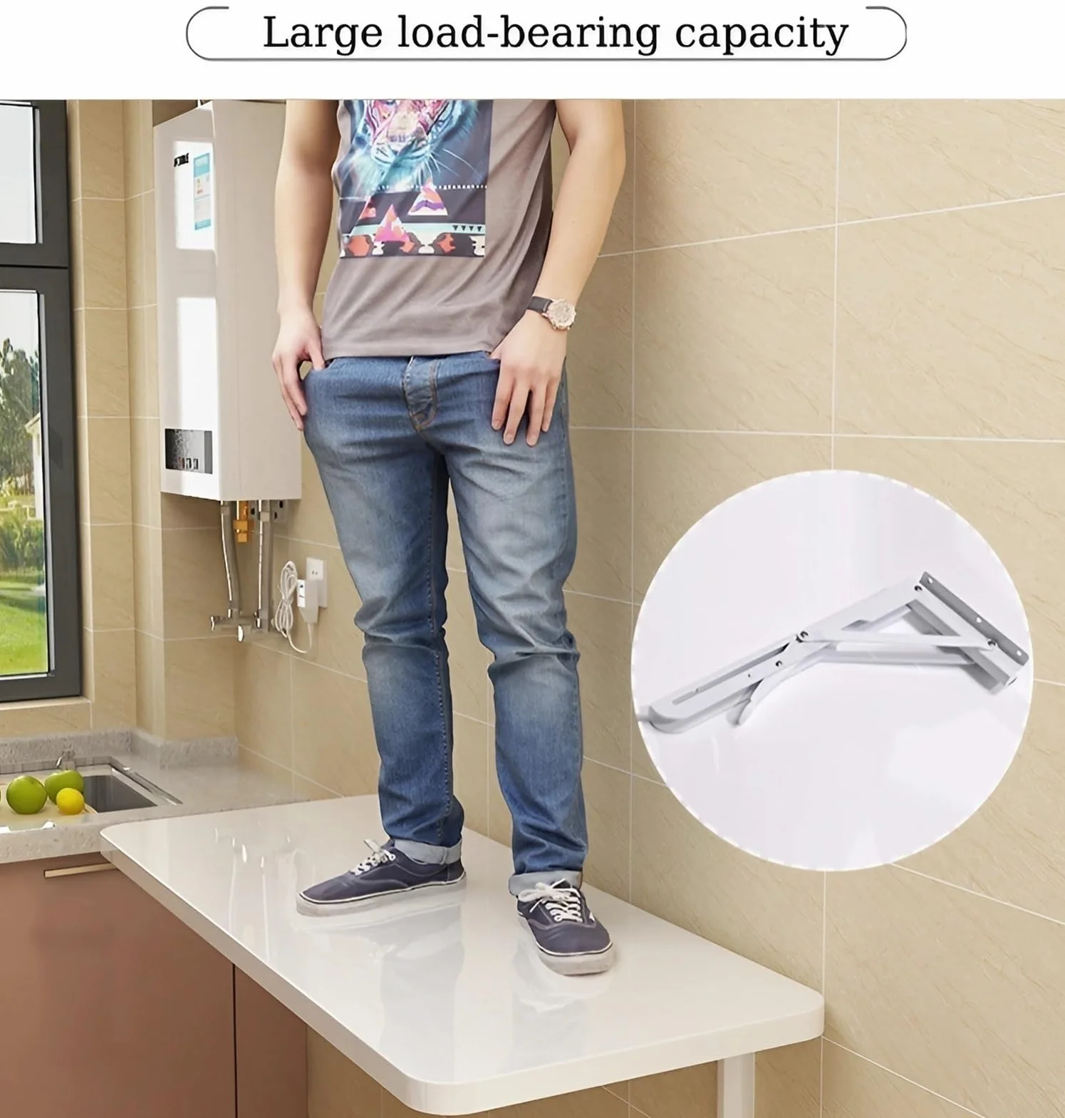 Składane biurko montowane na ścianie stół oszczędzający miejsce stół do jadalni uniwersalne niebieskie biurko kuchenne do gabinetu domowego biura jadalni 50 cm