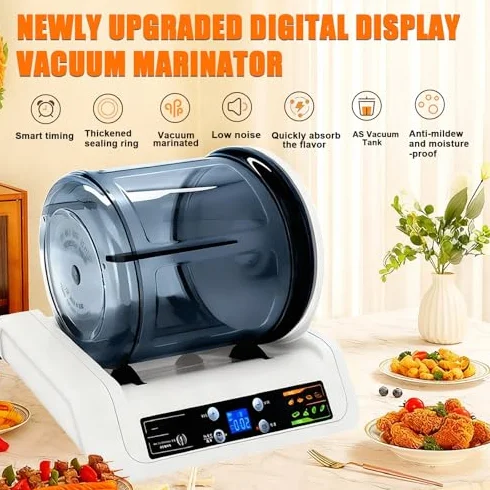 Marynator do mięsa w kubku, automatyczna maszyna do marynowania próżniowego z wyświetlaczem LED, timerem 0-10 h i automatycznym wyłączaniem do grillowania i użytku w restauracji