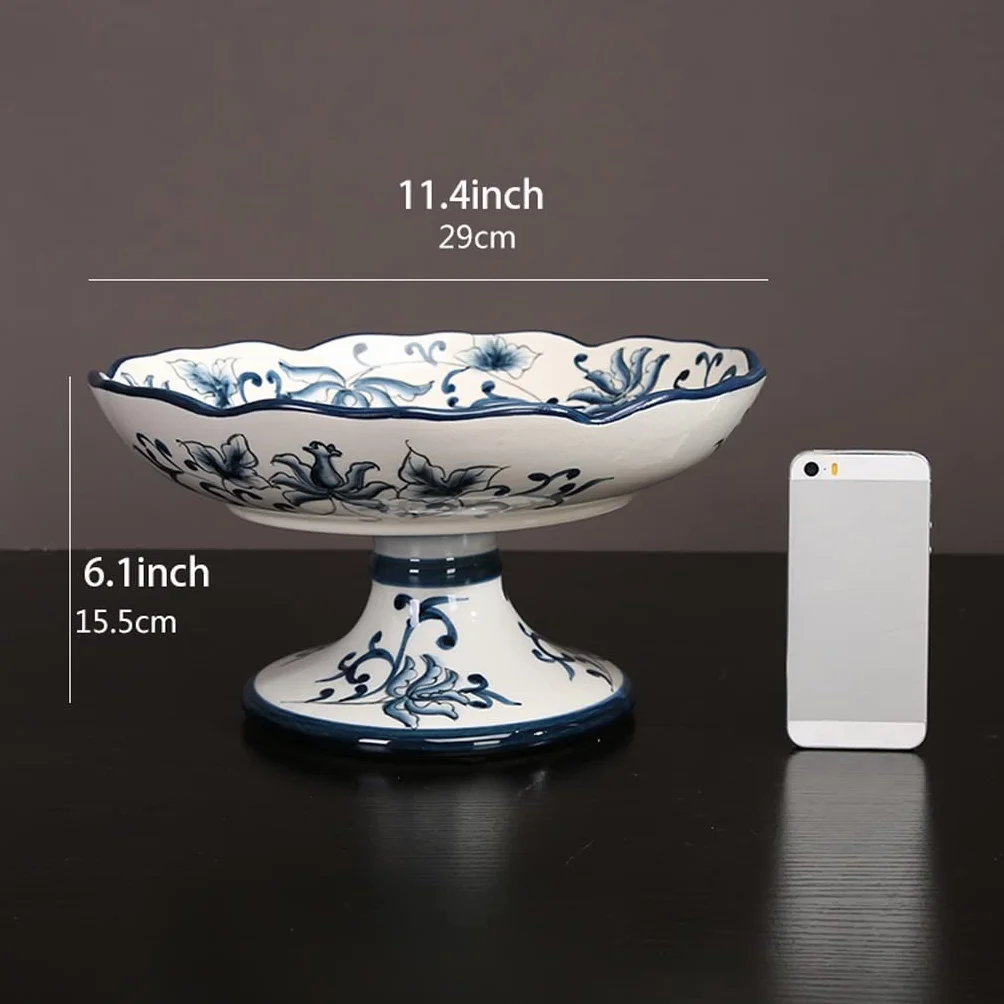 Kosze do przechowywania owoców, miski na owoce, 11,4" Miski na owoce, taca na owoce i półmiski, talerze do serwowania owoców, porcelanowe naczynia do serwowania na przyję